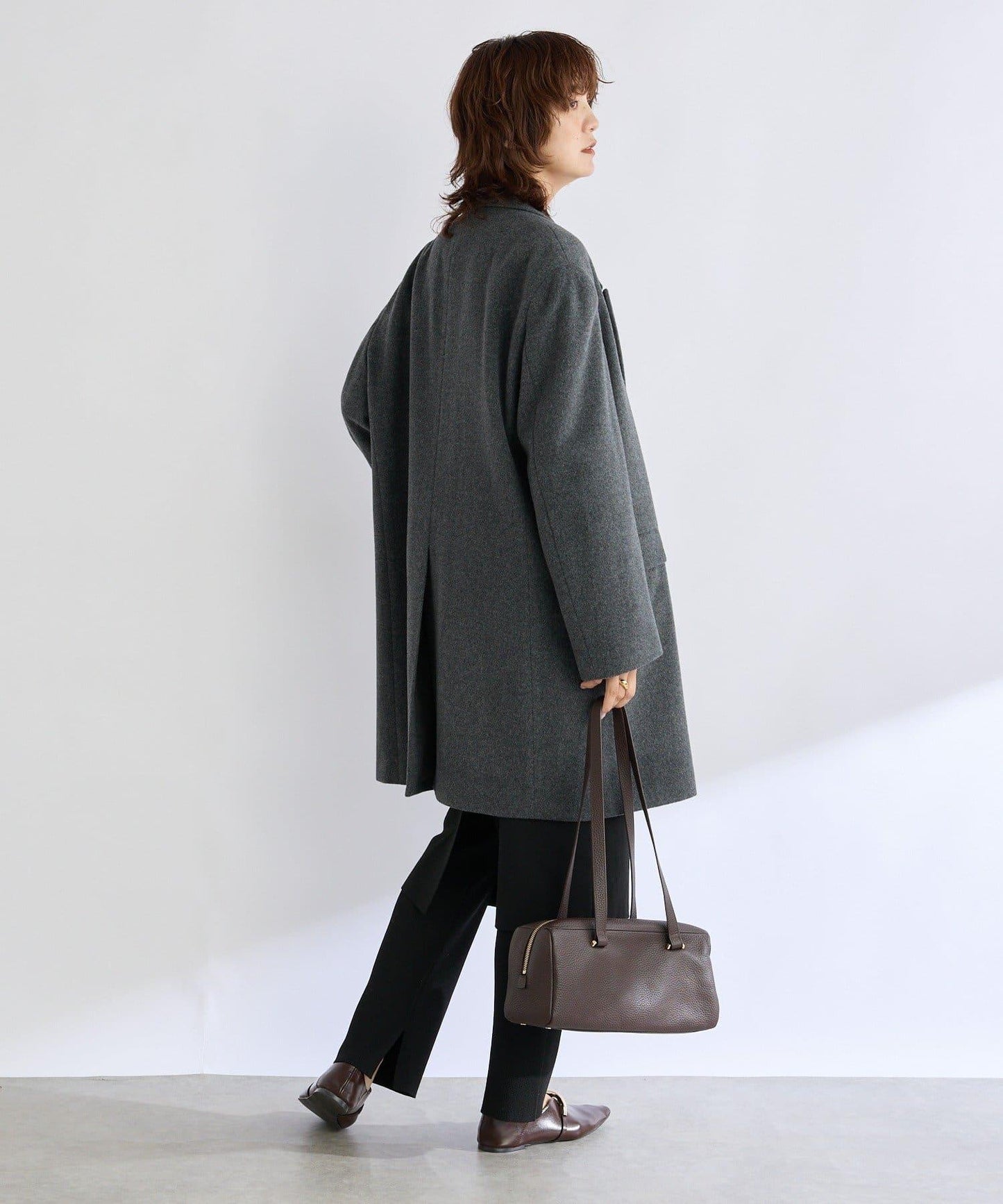 【優雅幹練】羊毛海狸呢西裝領大衣