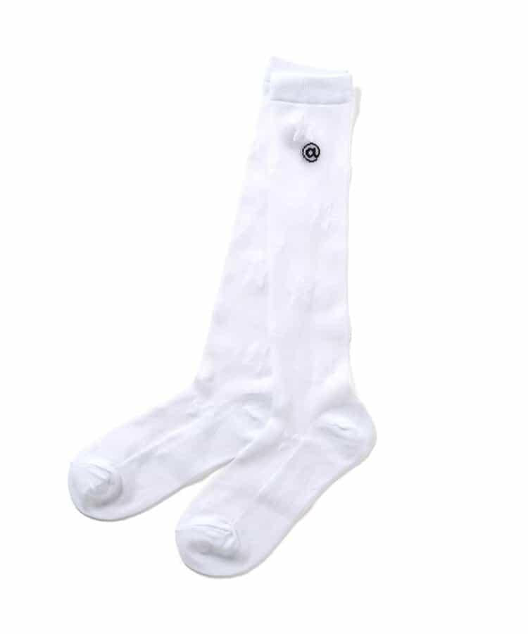 星星圖案透膚高筒襪