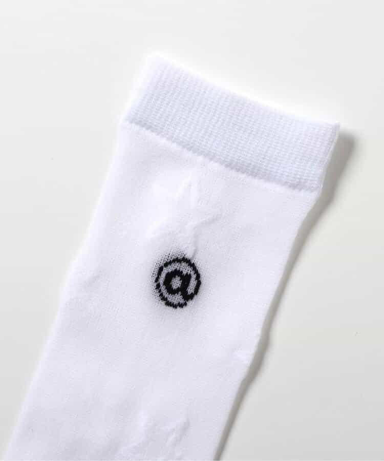 星星圖案透膚高筒襪