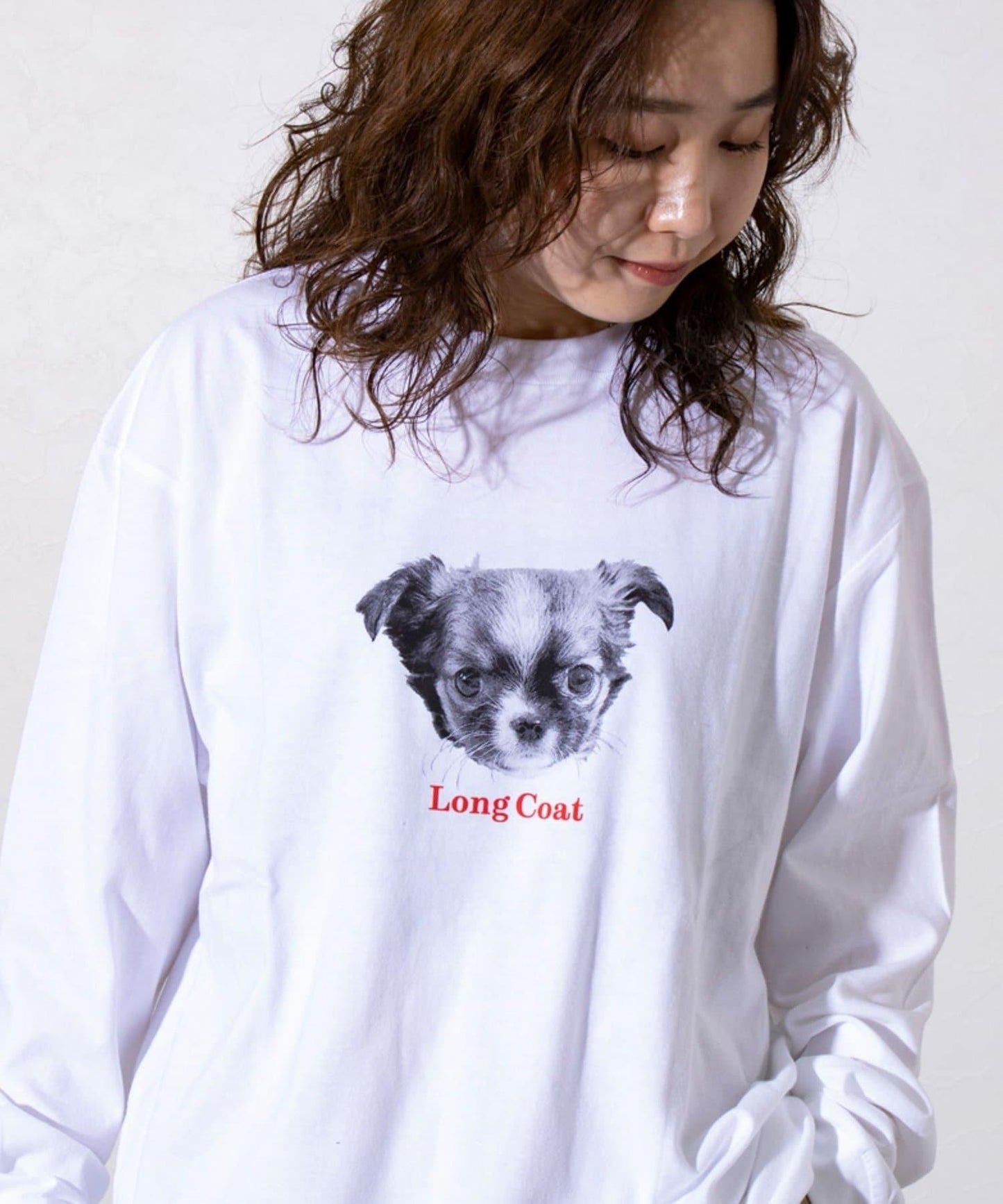 【人氣系列】【DOG&CAT】犬貓印花圓領長袖T恤