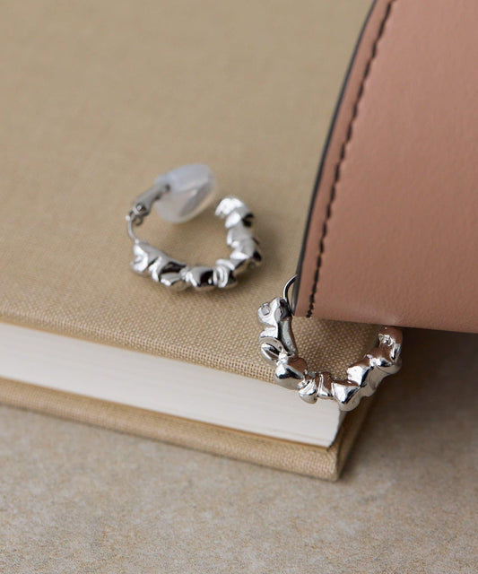 粗獷風圈形耳環