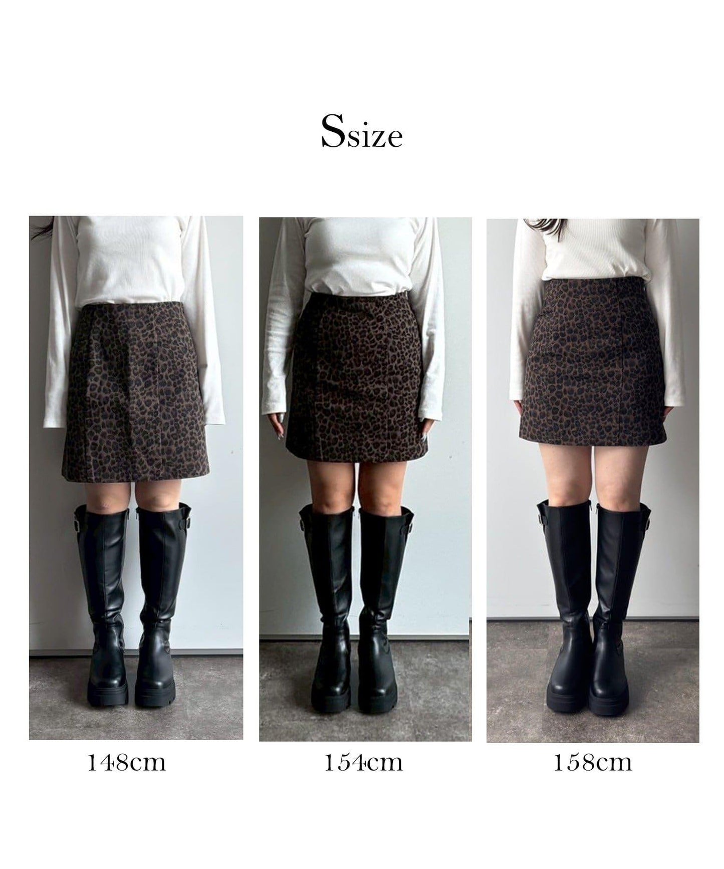 豹紋斜紋臺形迷你裙