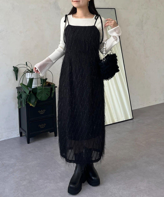 亮片流蘇吊帶連衣裙