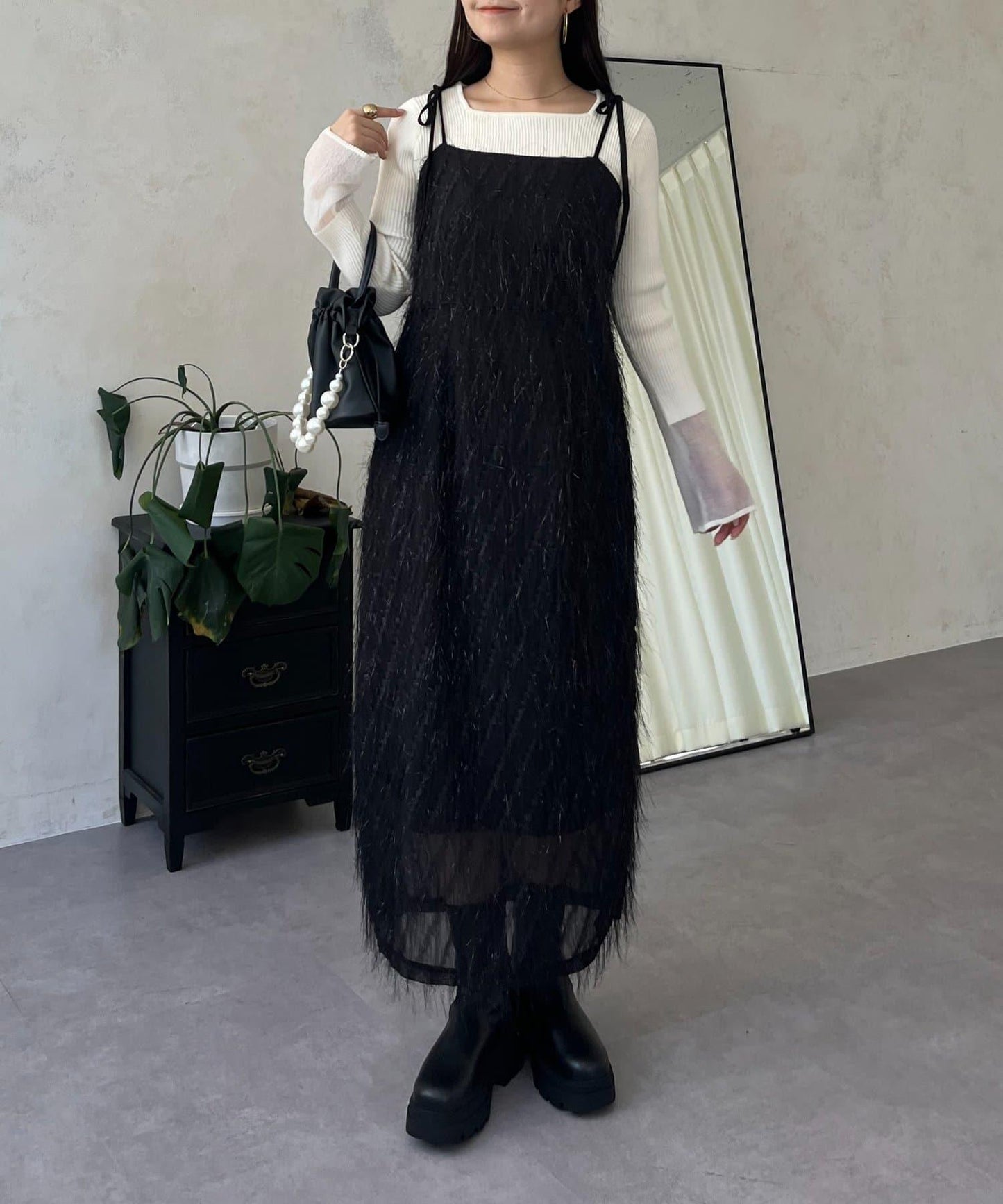 亮片流蘇吊帶連衣裙