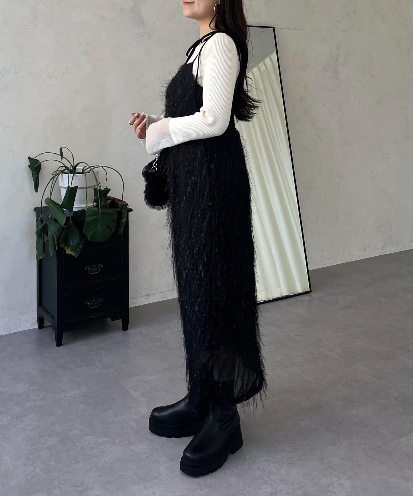 亮片流蘇吊帶連衣裙