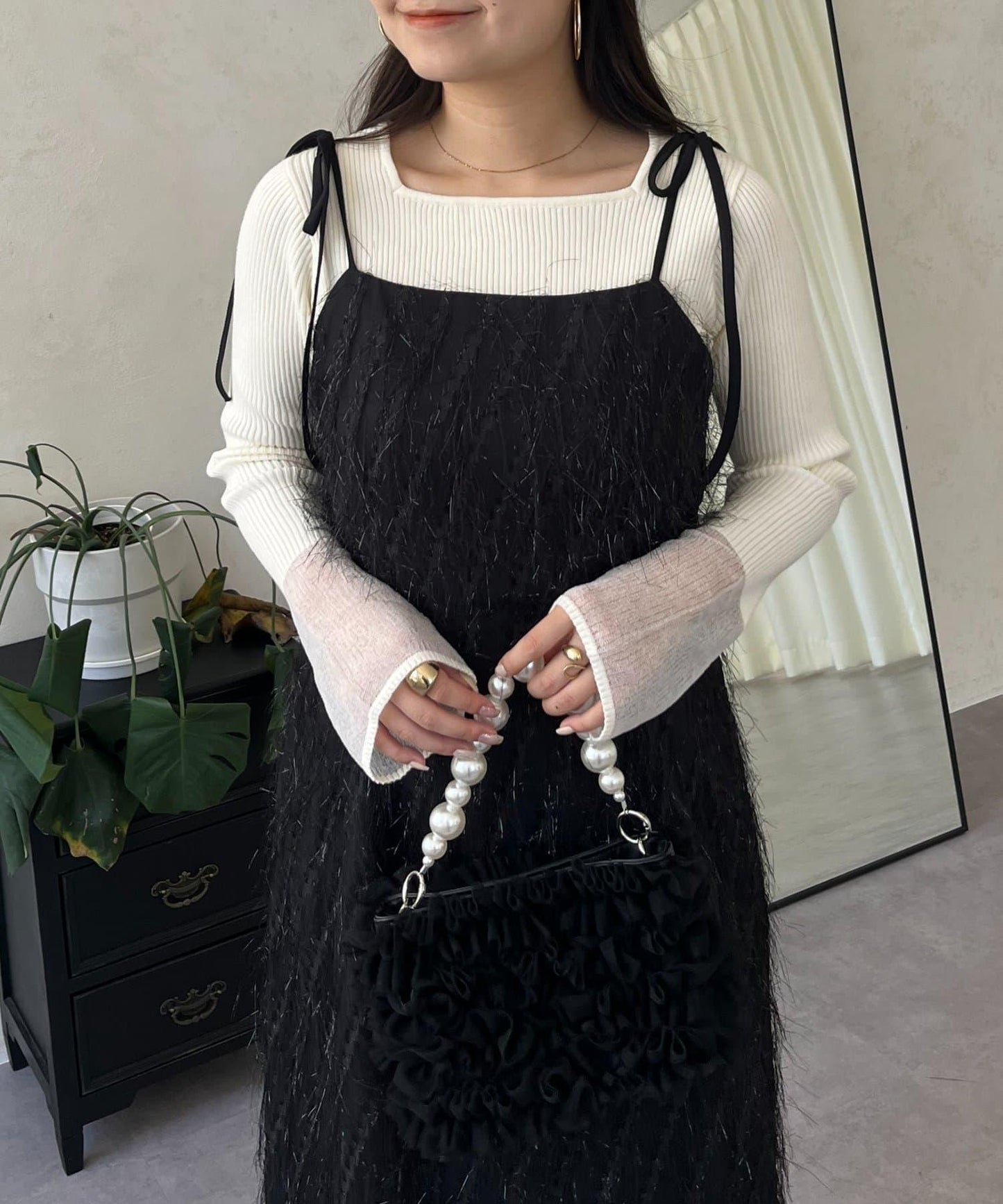 亮片流蘇吊帶連衣裙