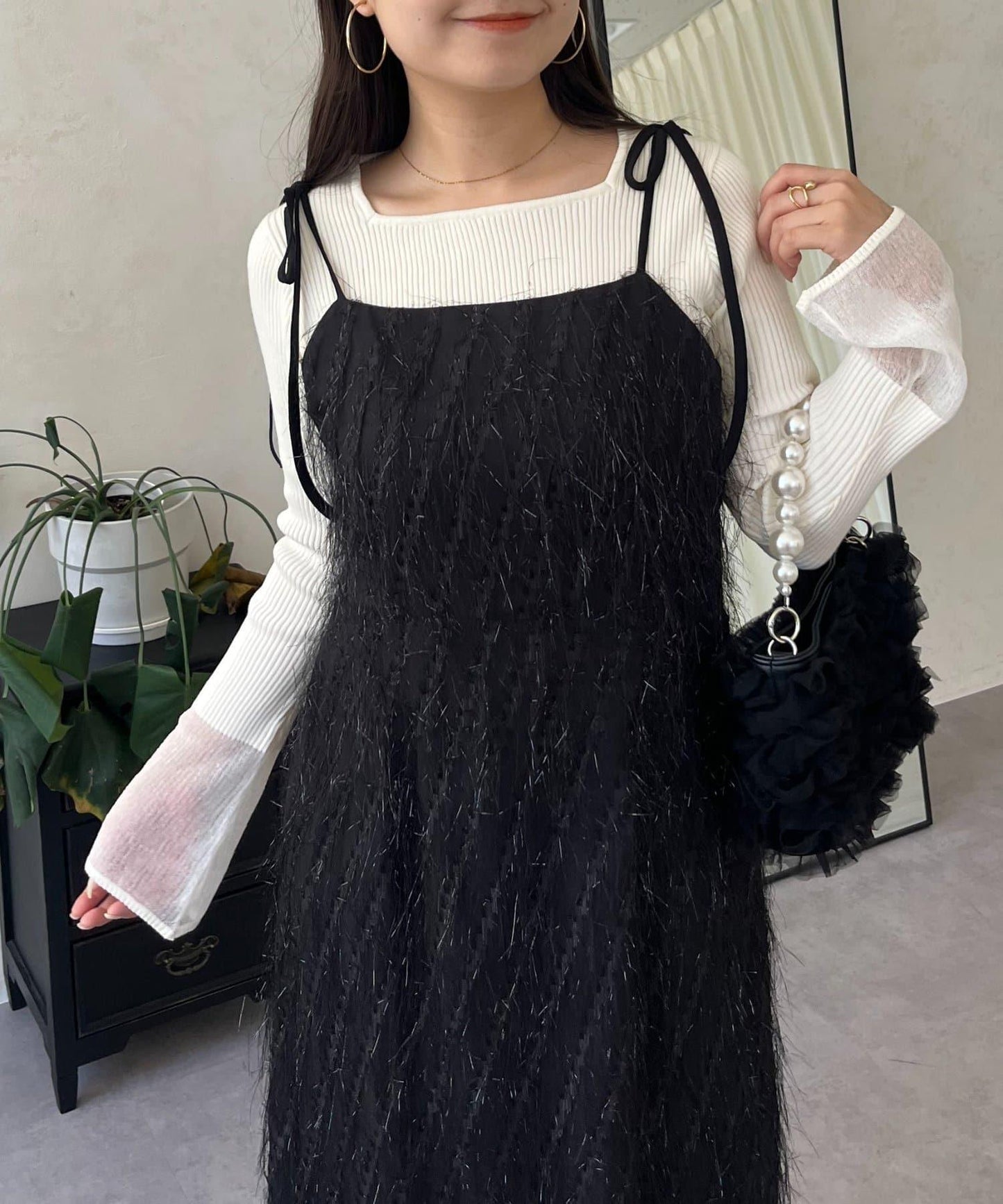 亮片流蘇吊帶連衣裙