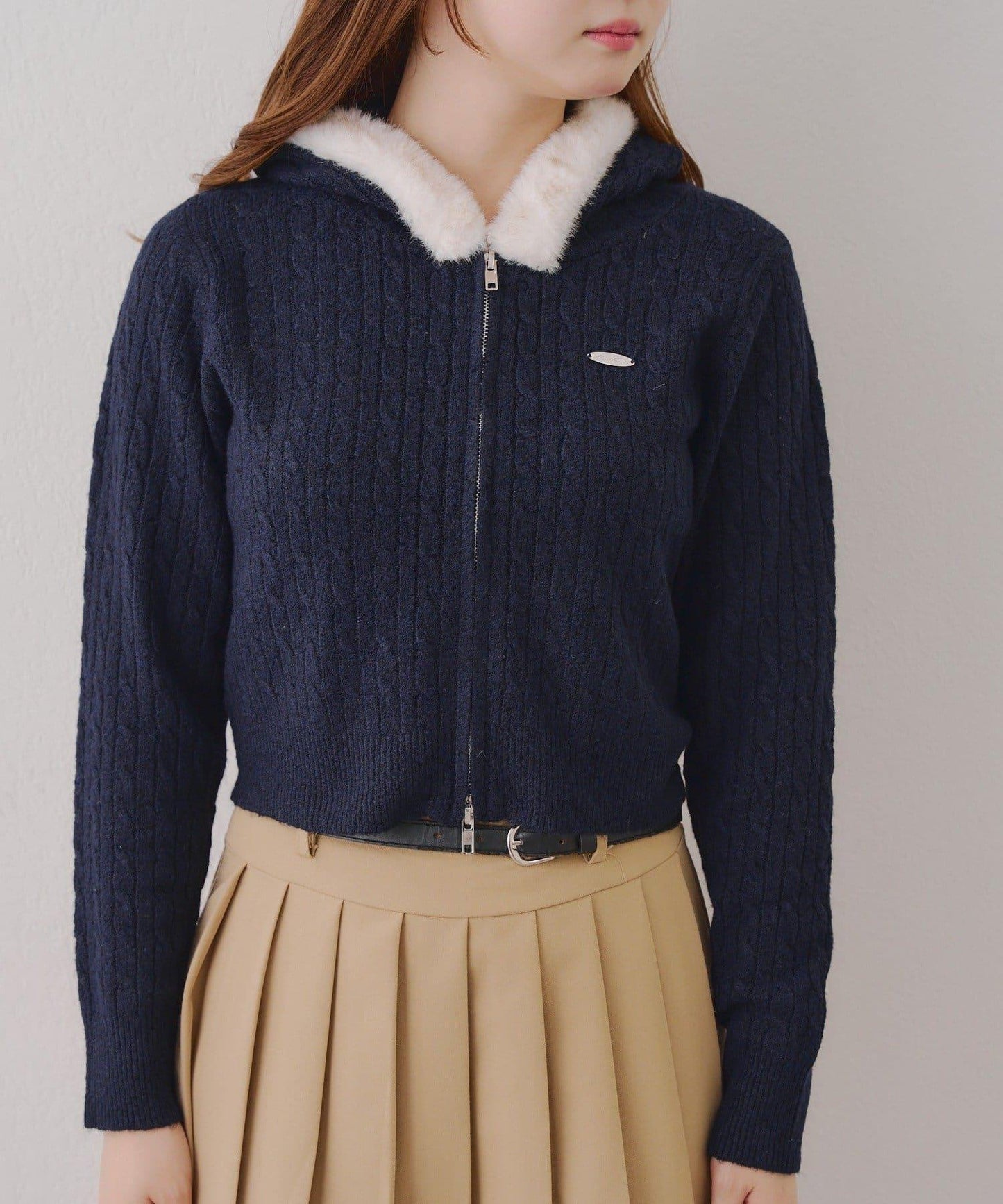 連帽毛絨拉鍊衛衣