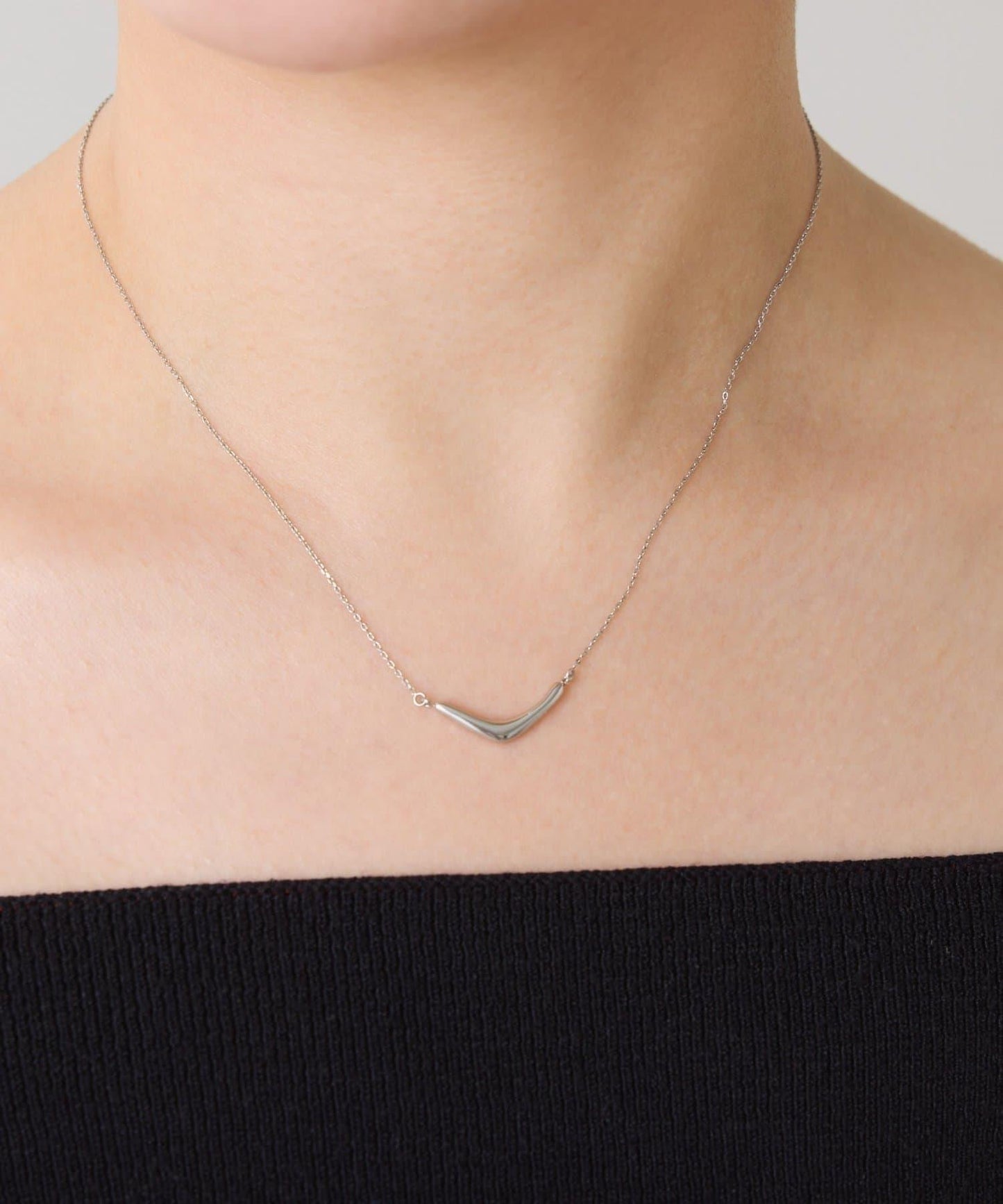 【PAPILLONNER/パピヨネ】不鏽鋼曲線吊墜項鍊