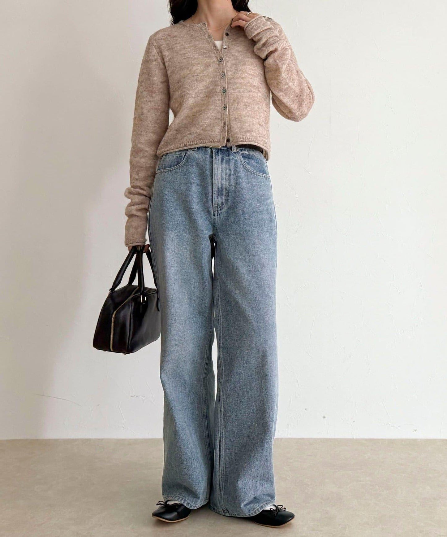 馬海毛混紡吊帶開衫