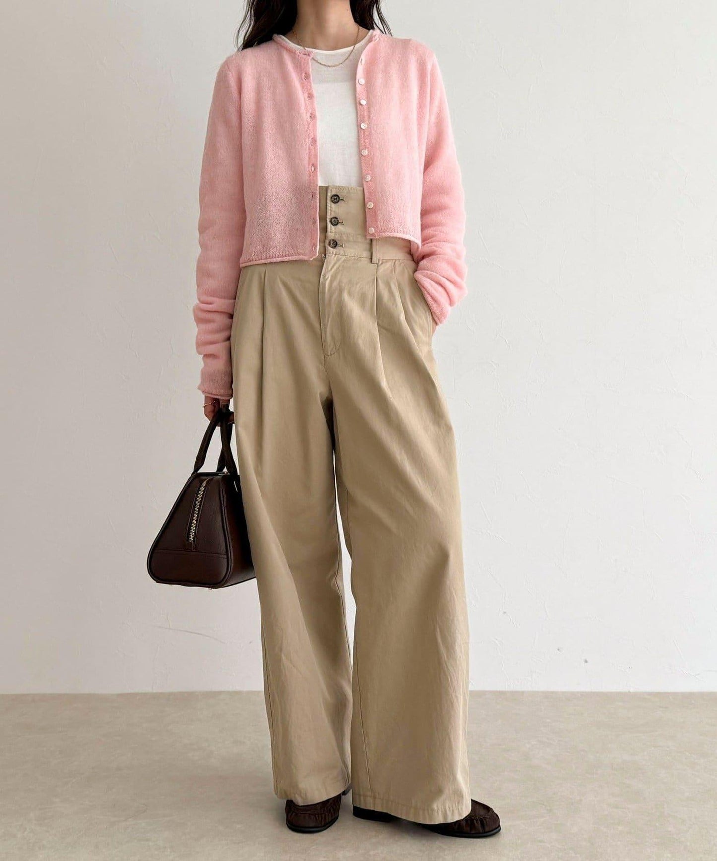 馬海毛混紡吊帶開衫