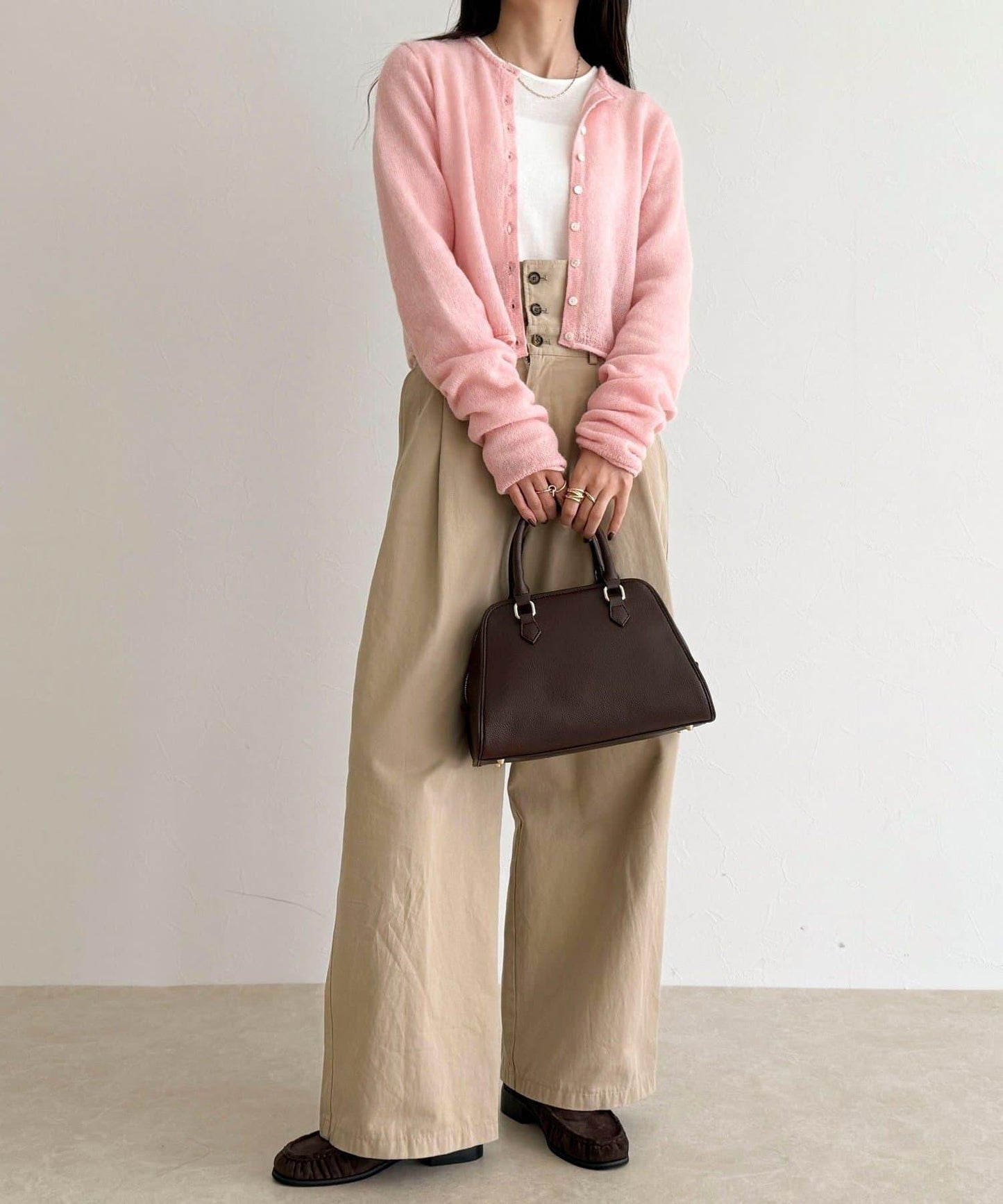 馬海毛混紡吊帶開衫