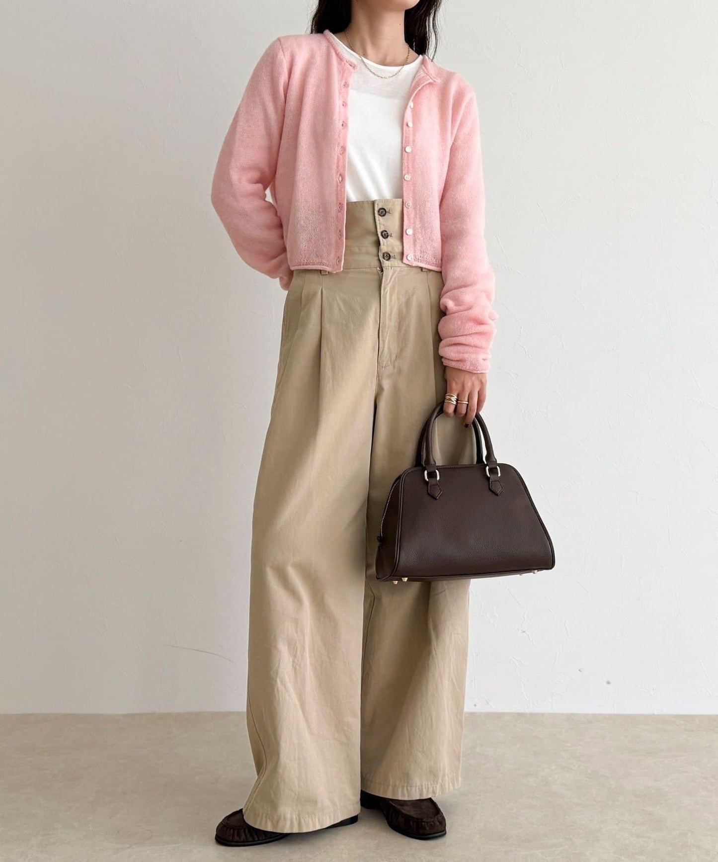 馬海毛混紡吊帶開衫