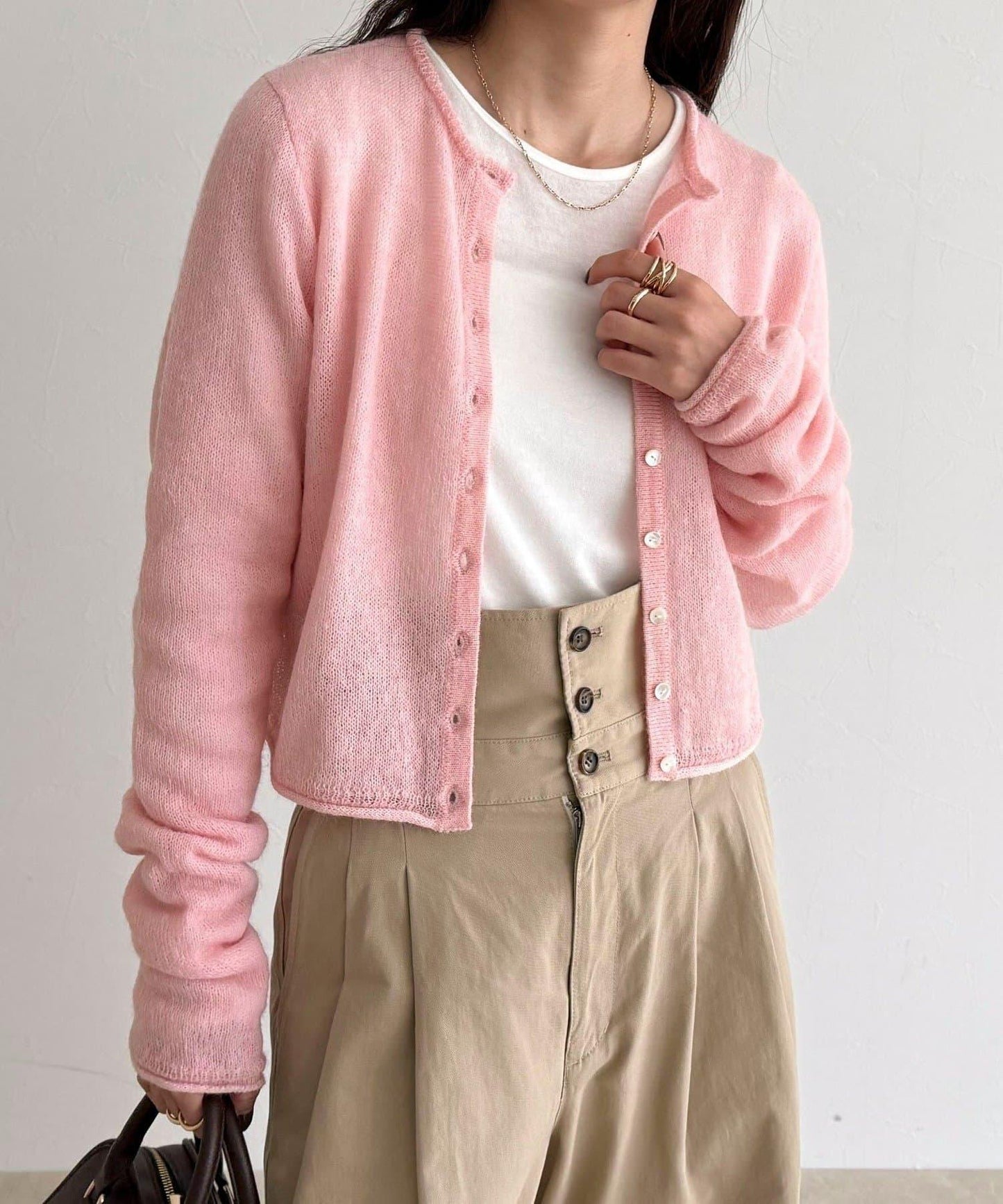 馬海毛混紡吊帶開衫