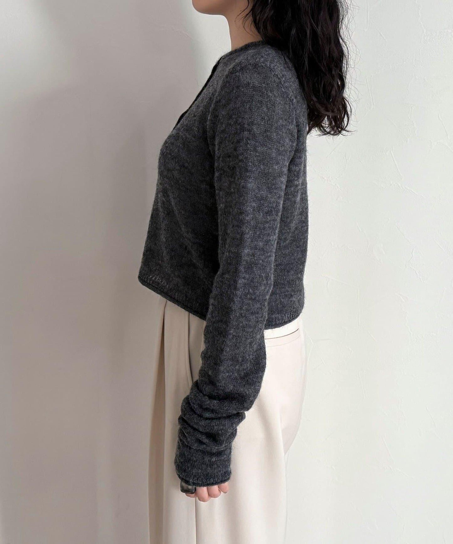 馬海毛混紡吊帶開衫