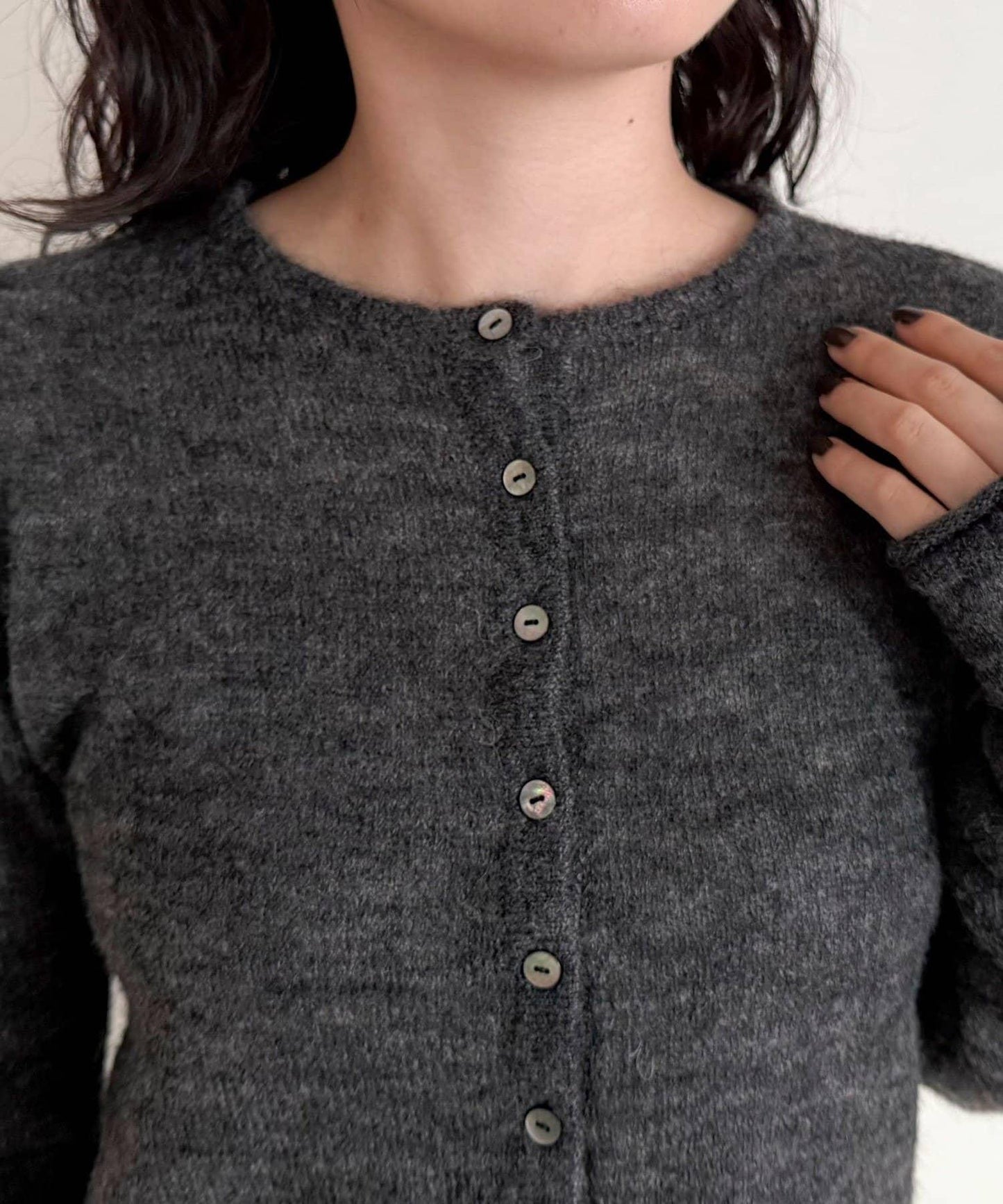 馬海毛混紡吊帶開衫