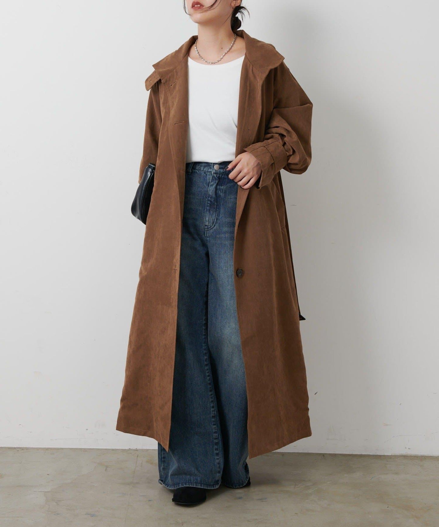 【AW】桃皮絨長款風衣