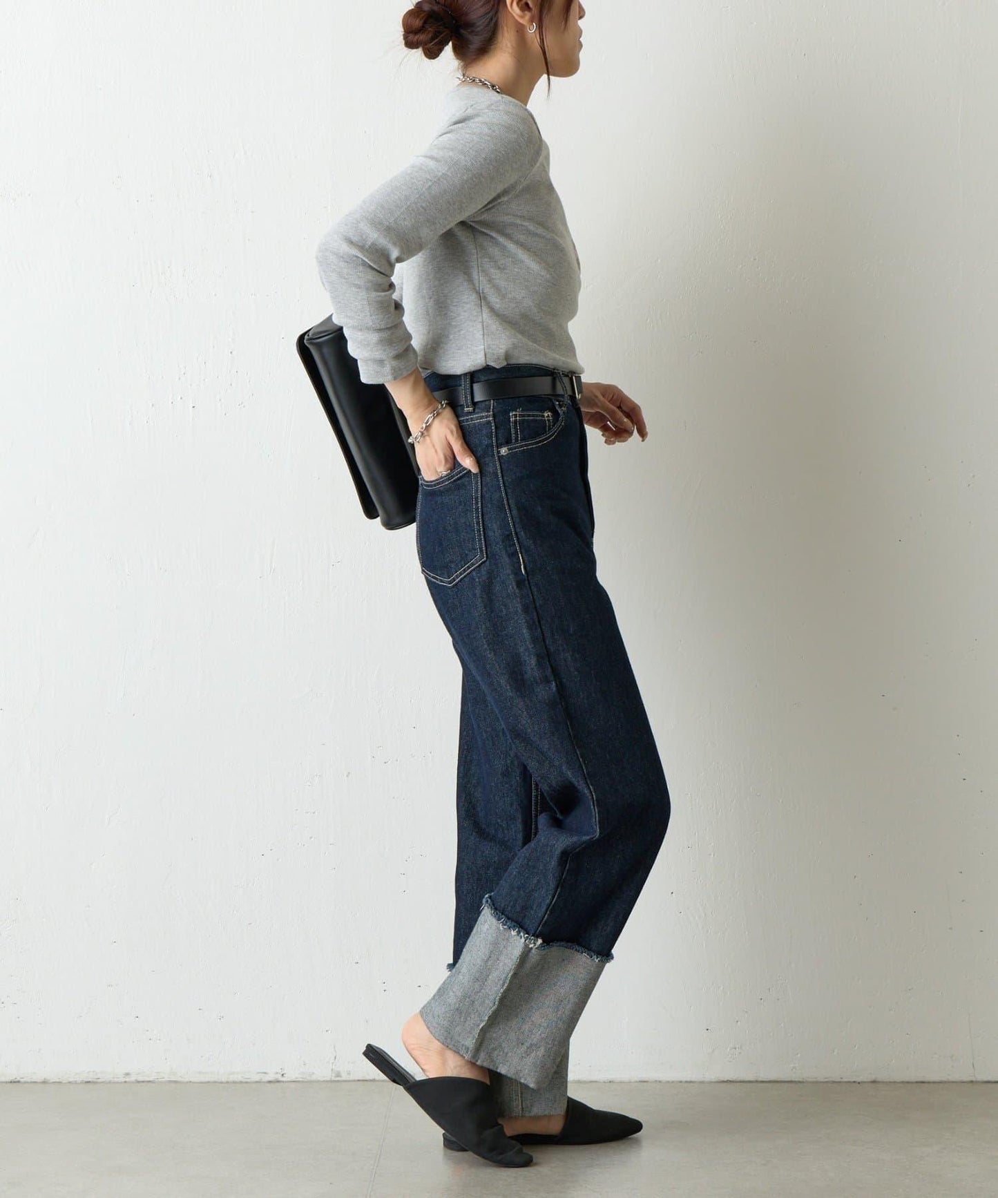 【AW/】亨利領羅紋長袖T恤