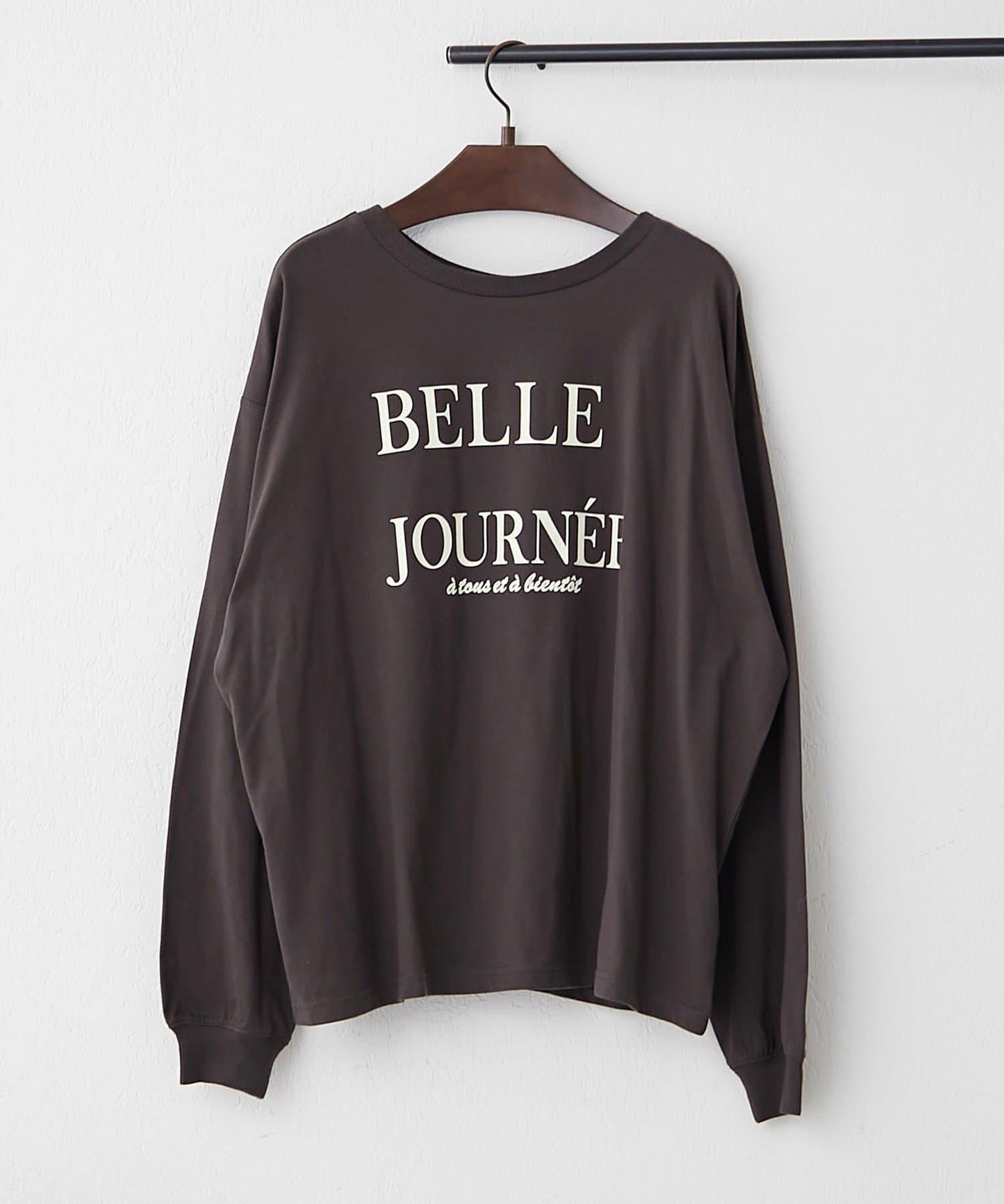 【前後兩穿】前胸印花長袖T恤