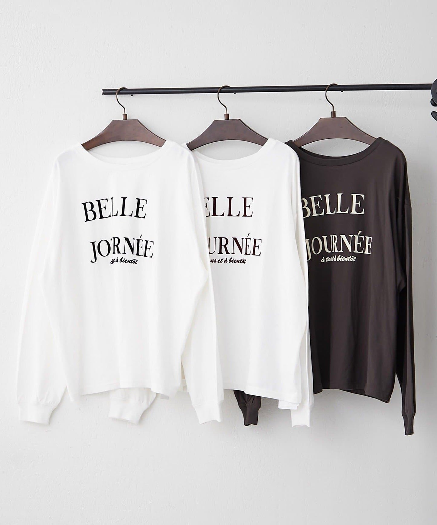 【前後兩穿】前胸印花長袖T恤