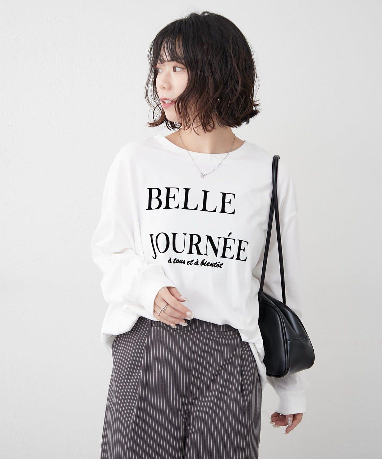 【前後兩穿】前胸印花長袖T恤