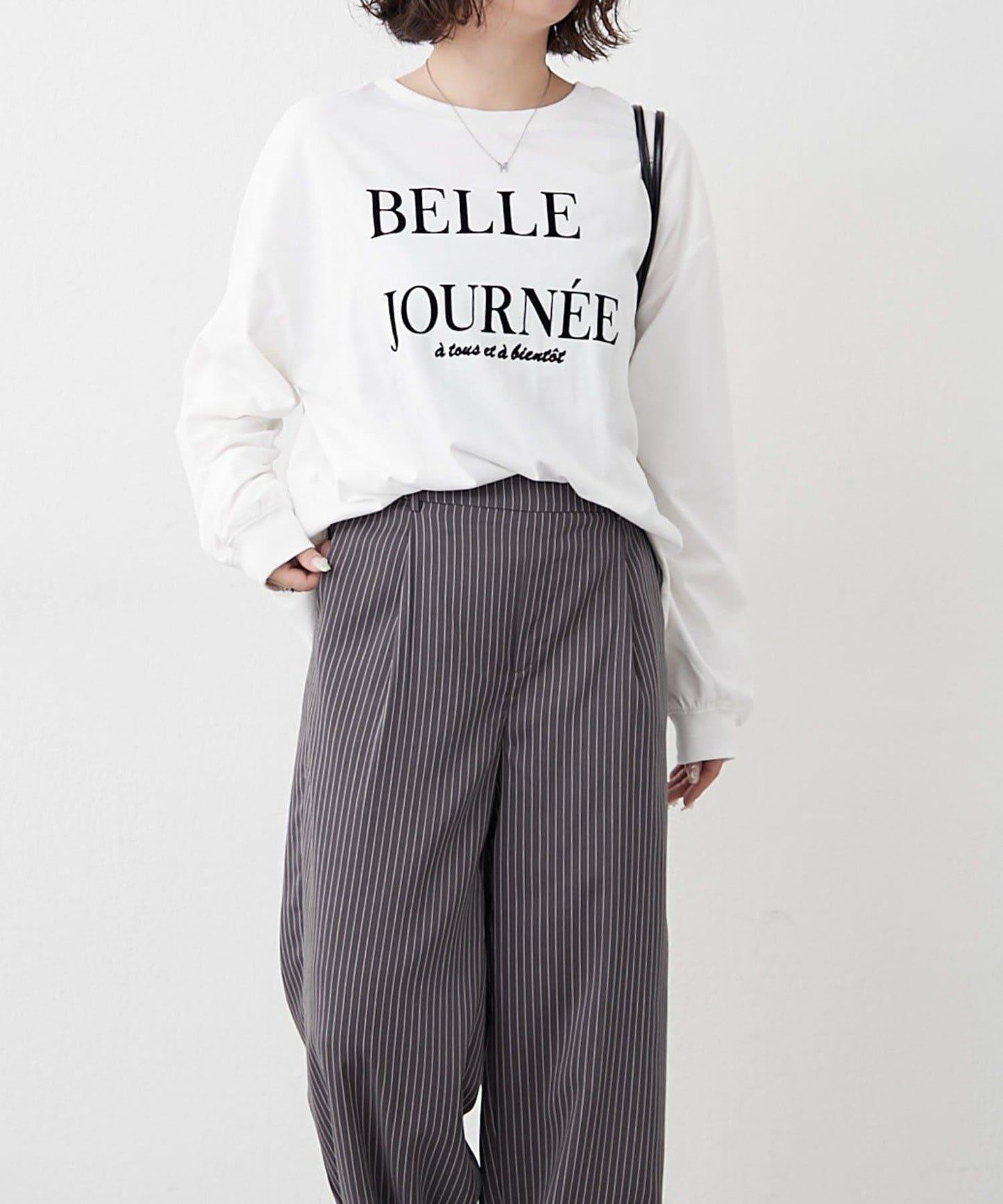 【前後兩穿】前胸印花長袖T恤