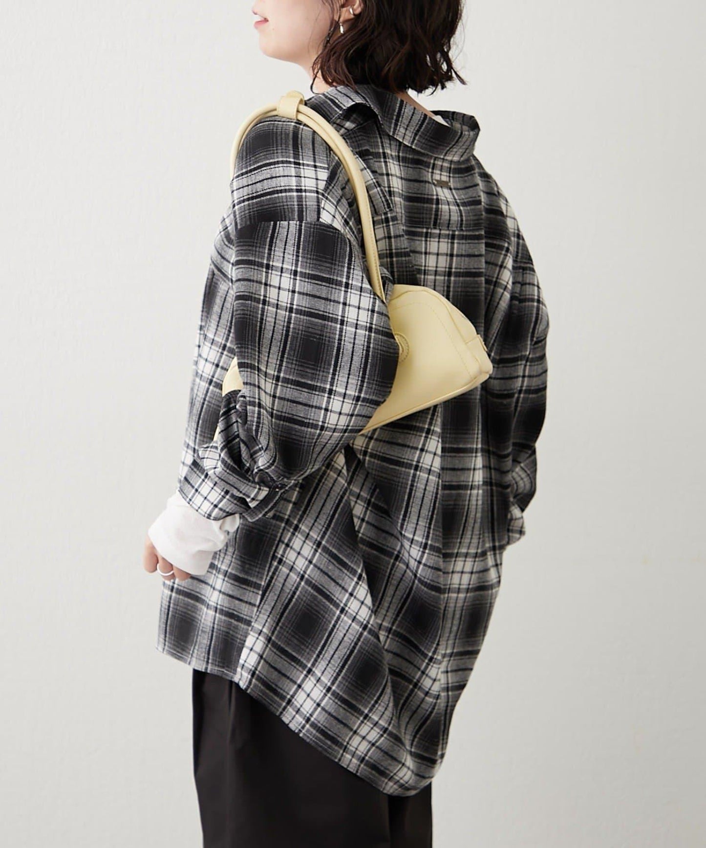 【NUNIFE】寬鬆大格子襯衫