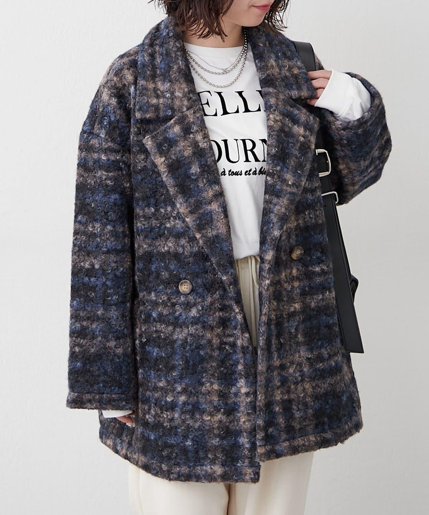 【前後兩穿】前胸印花長袖T恤