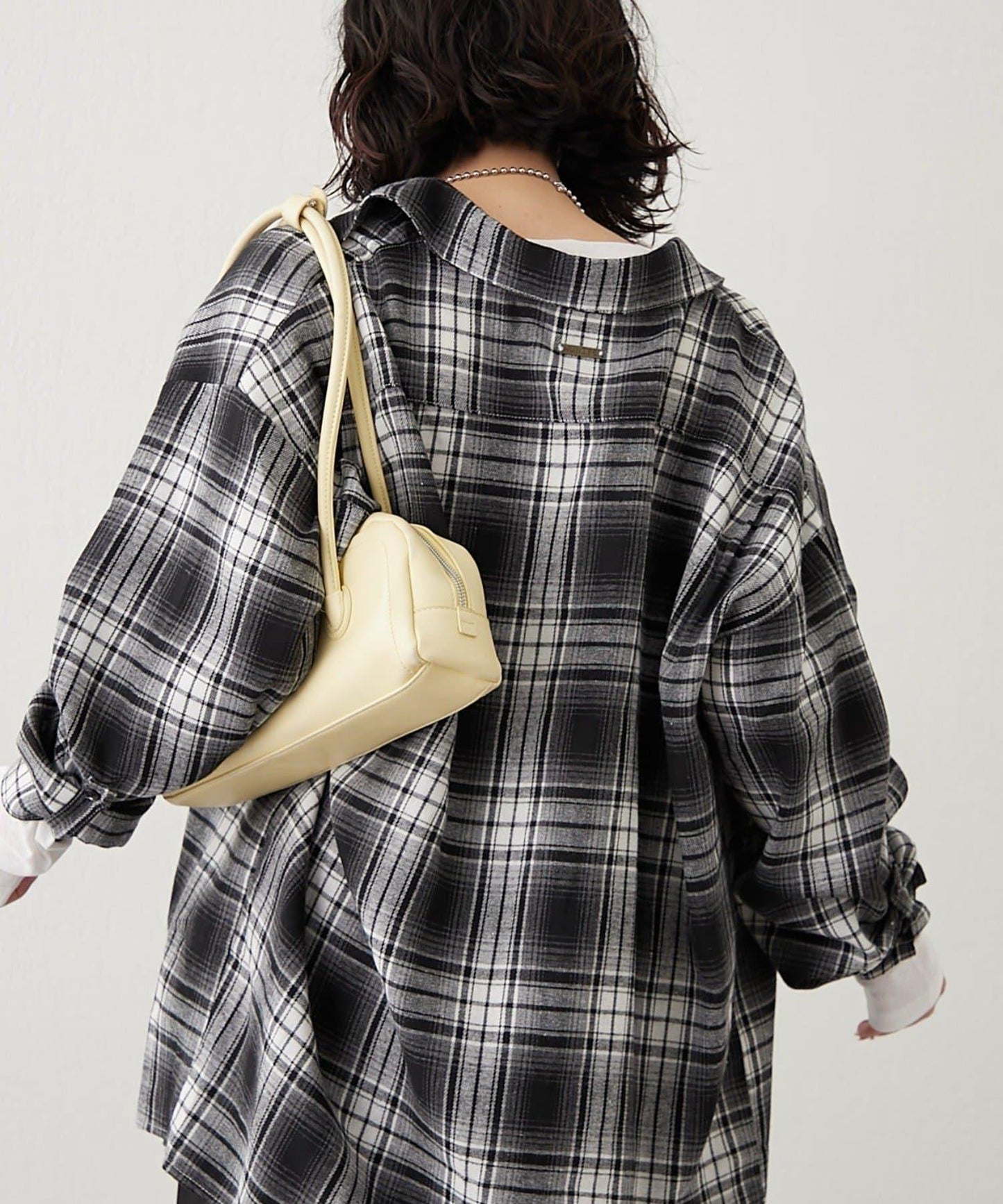 【NUNIFE】寬鬆大格子襯衫