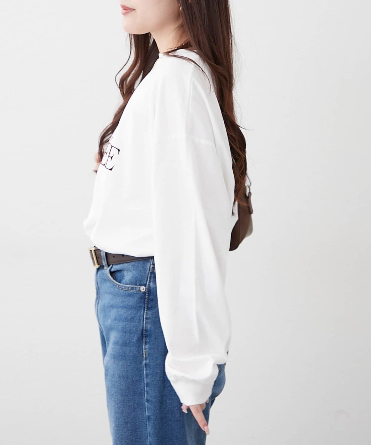 【前後兩穿】前胸印花長袖T恤