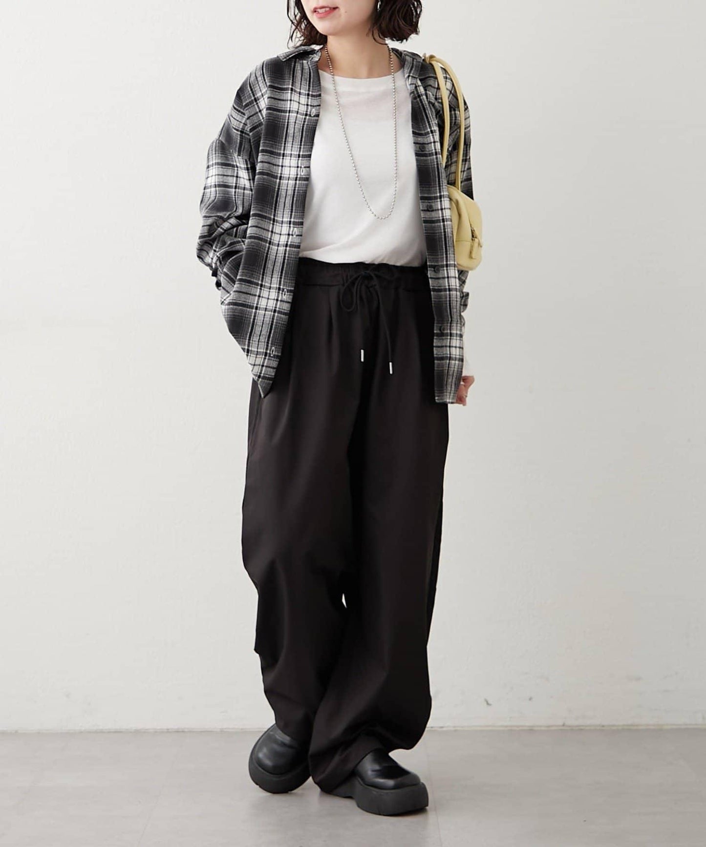 【NUNIFE】寬鬆大格子襯衫