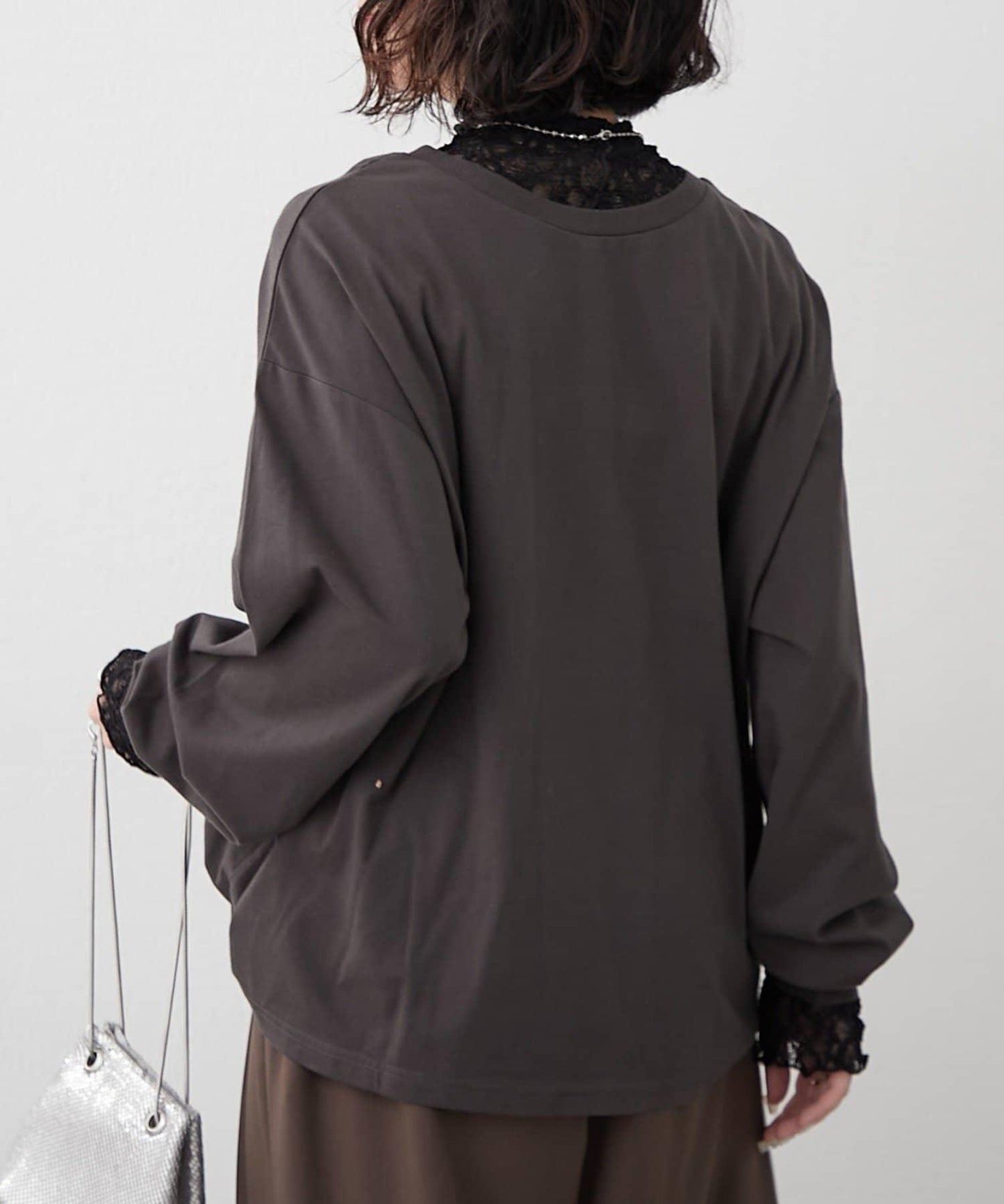 【前後兩穿】前胸印花長袖T恤