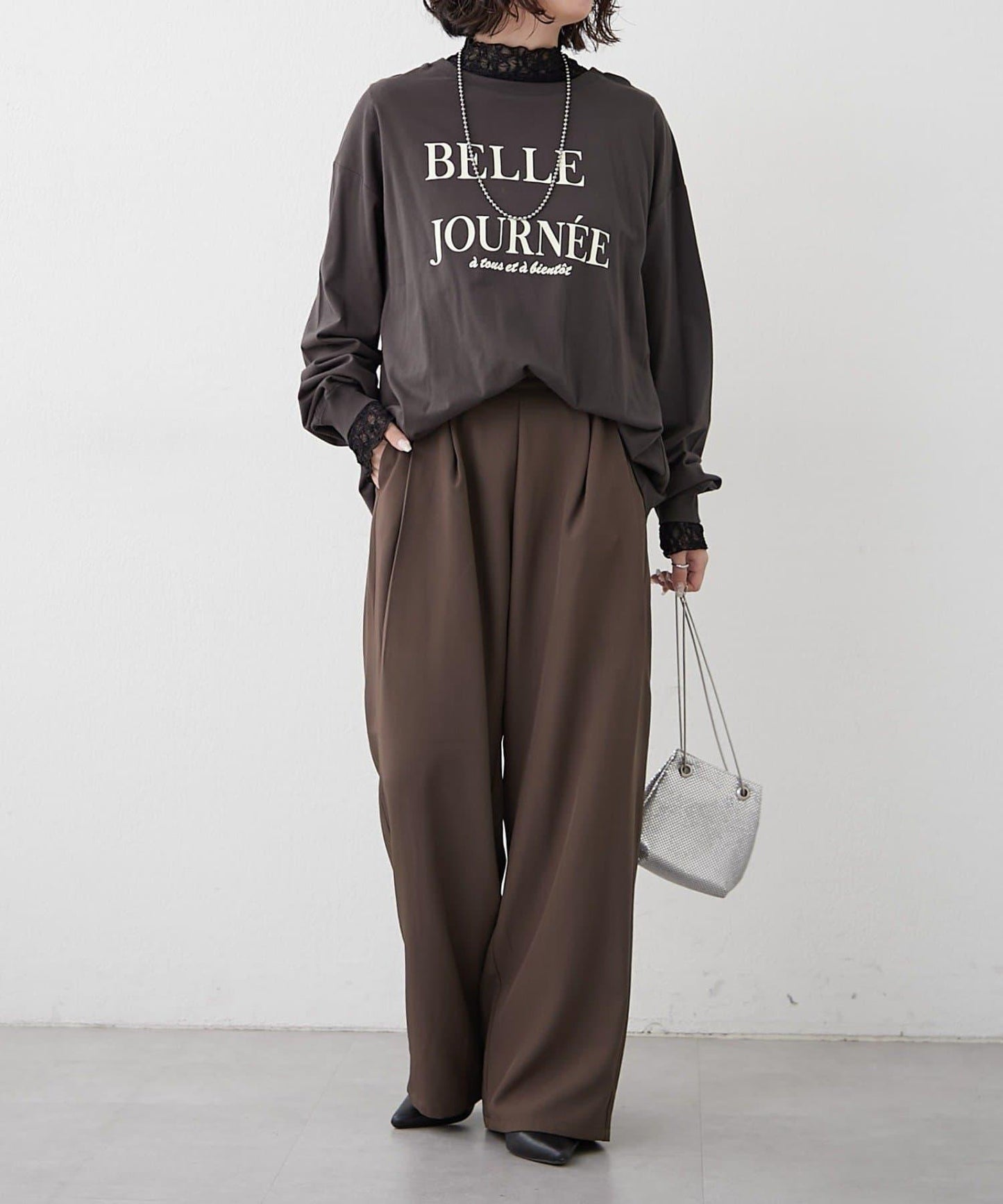 【前後兩穿】前胸印花長袖T恤