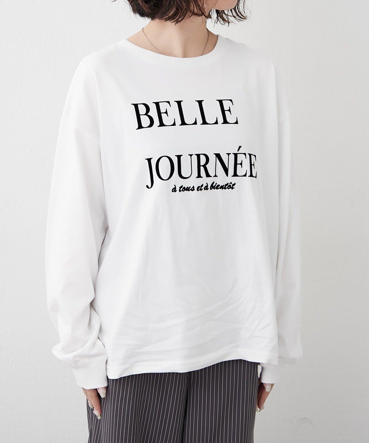 【前後兩穿】前胸印花長袖T恤