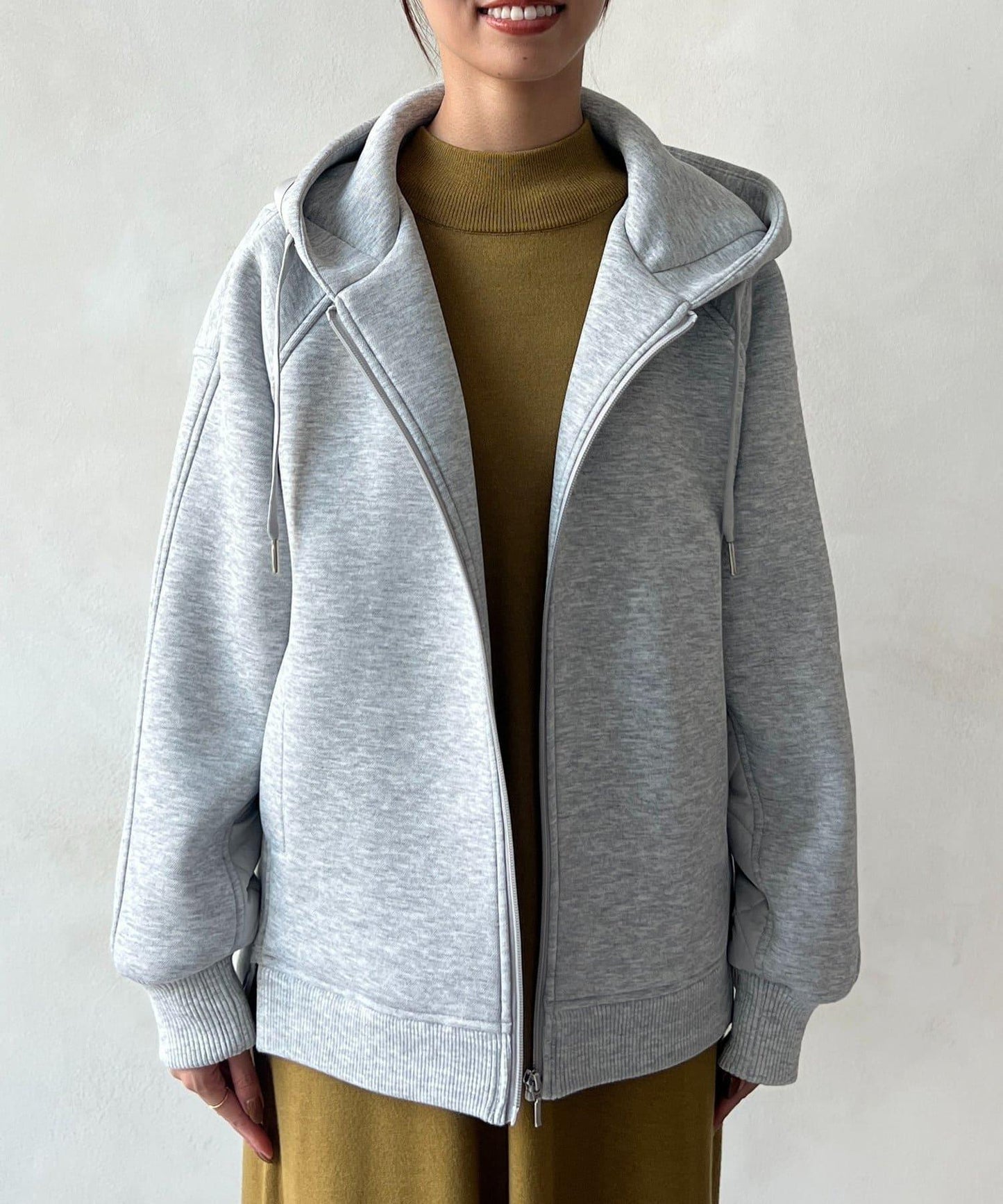 現代風格拼接棉服連帽夾克