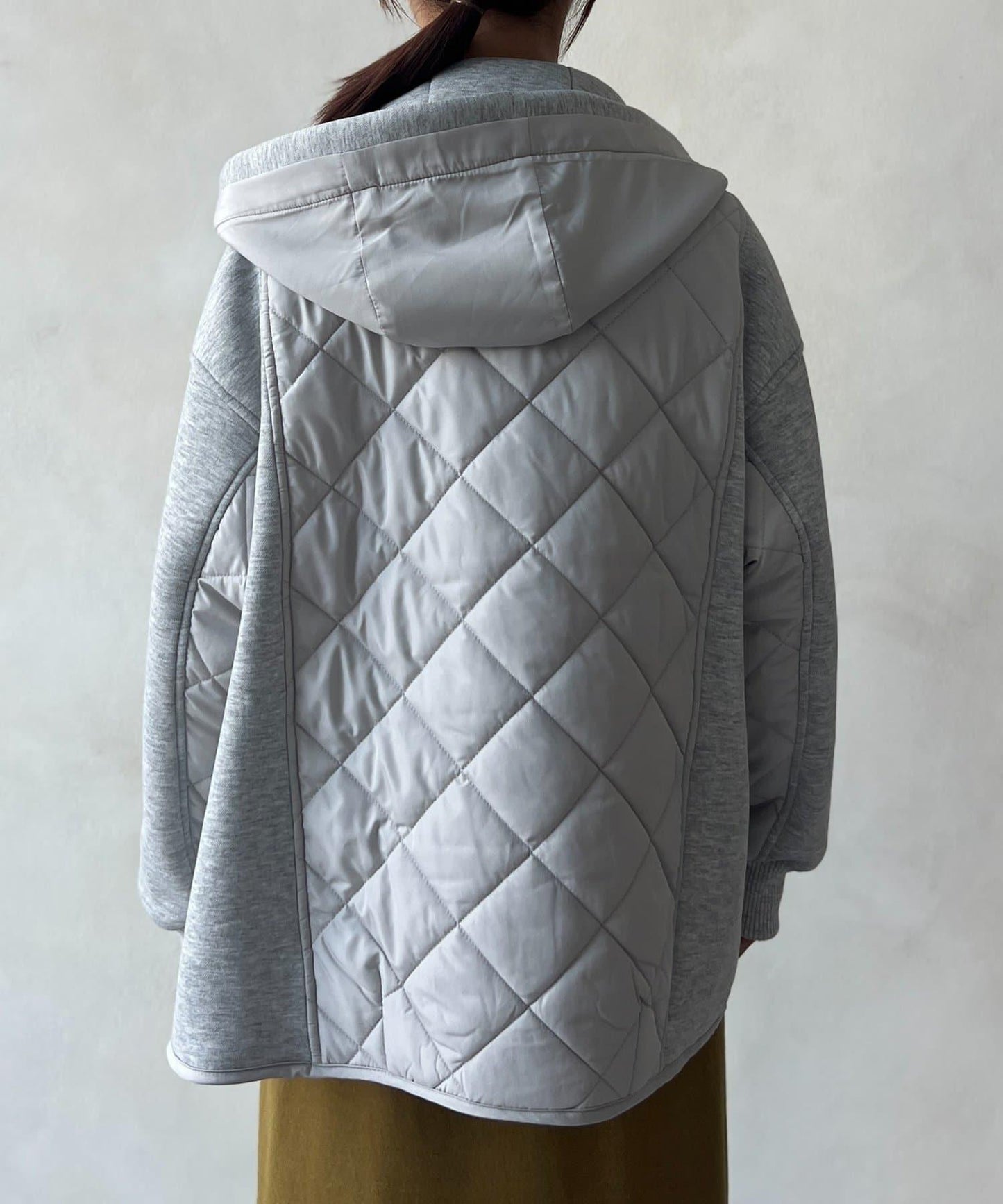 現代風格拼接棉服連帽夾克