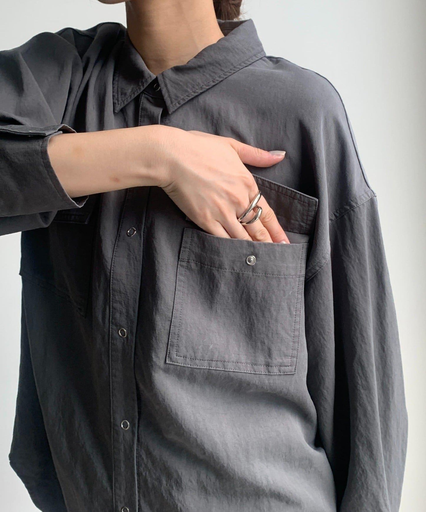 【DouDou】生物酶工藝圓點襯衫