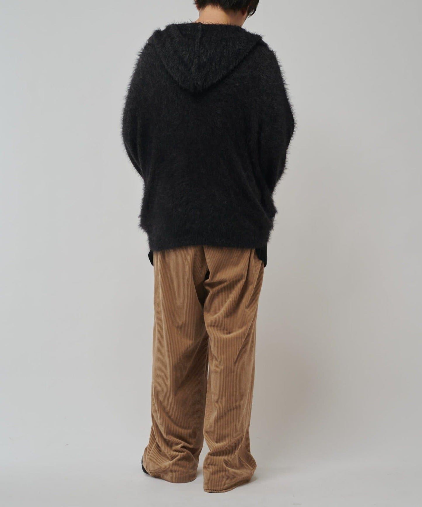 拼色毛絨拉鍊連帽衛衣