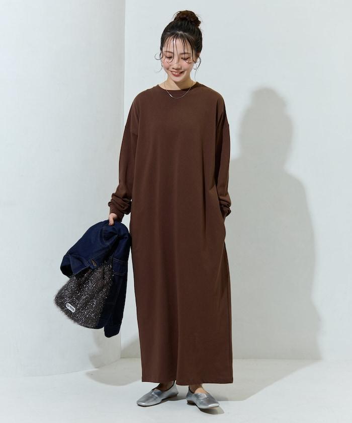 美國棉寬鬆版型長袖連衣裙