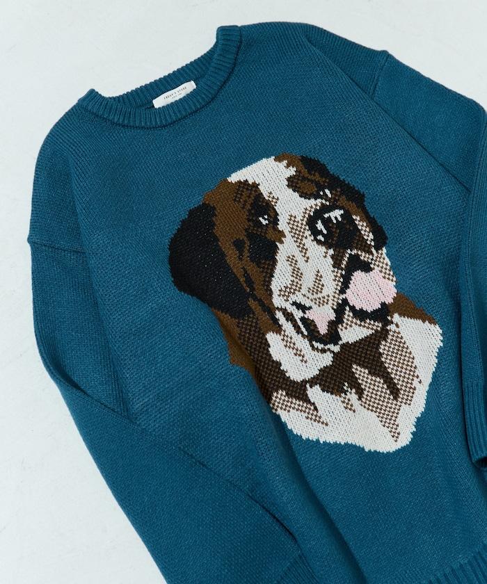 セントバーナード dog ジャガード ビッグ ニット プルオーバー【限定展開】