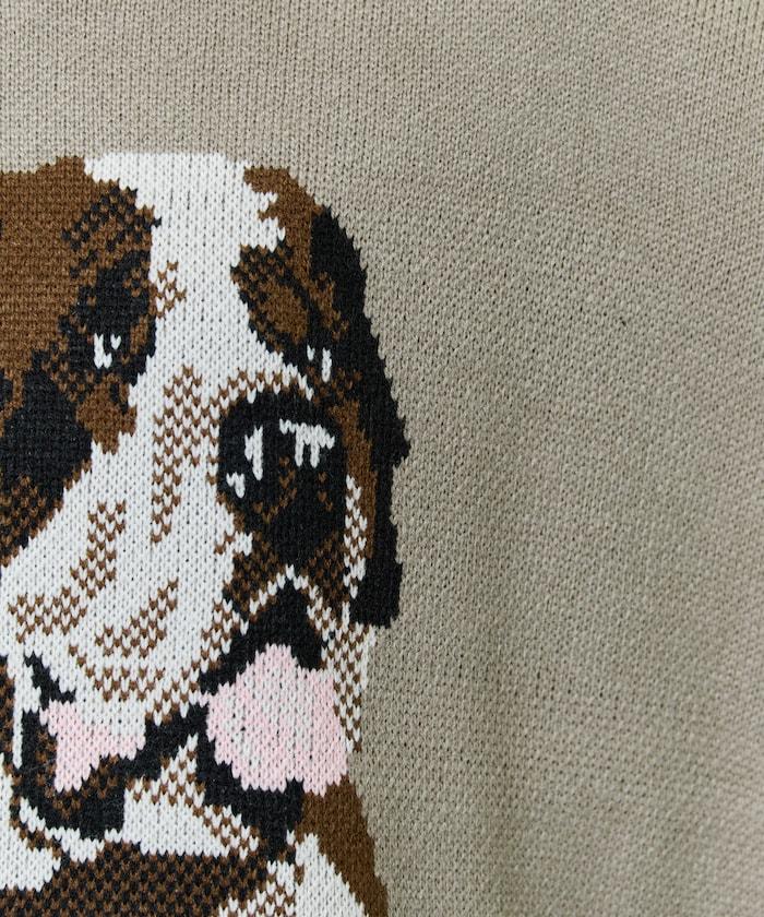 セントバーナード dog ジャガード ビッグ ニット プルオーバー【限定展開】