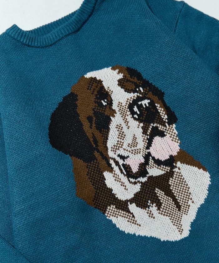 セントバーナード dog ジャガード ビッグ ニット プルオーバー【限定展開】