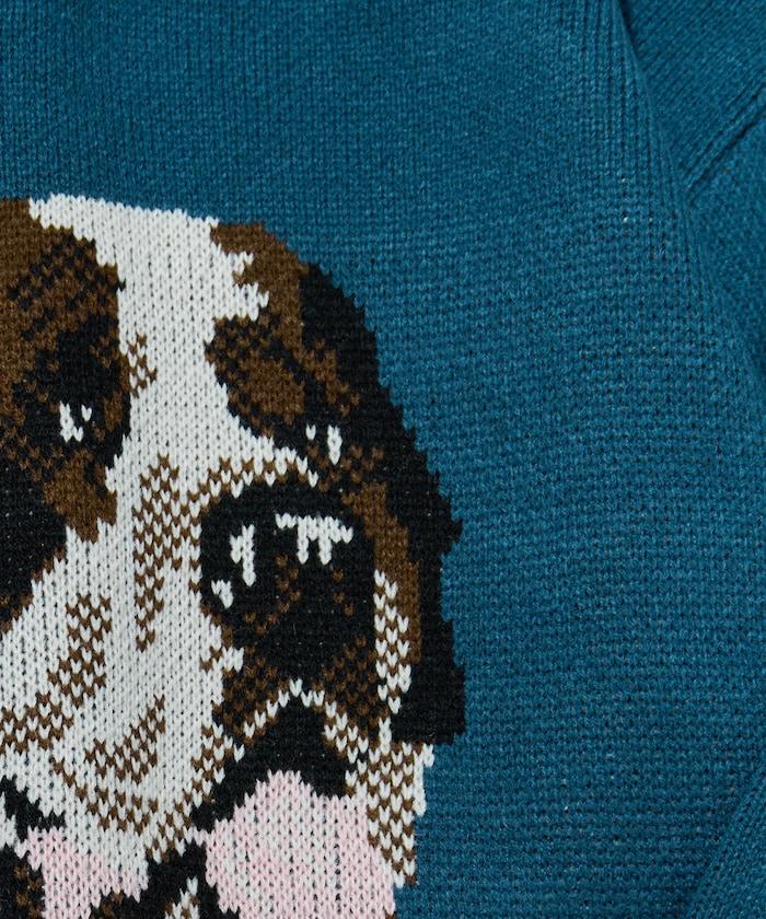 セントバーナード dog ジャガード ビッグ ニット プルオーバー【限定展開】