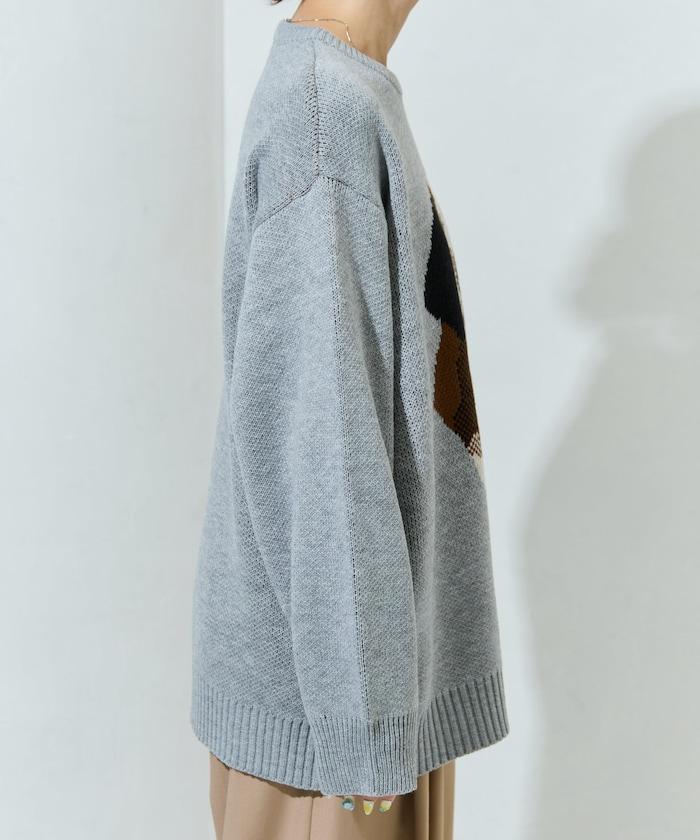 セントバーナード dog ジャガード ビッグ ニット プルオーバー【限定展開】