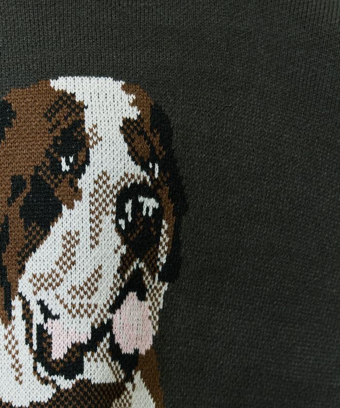 セントバーナード dog ジャガード ビッグ ニット プルオーバー【限定展開】