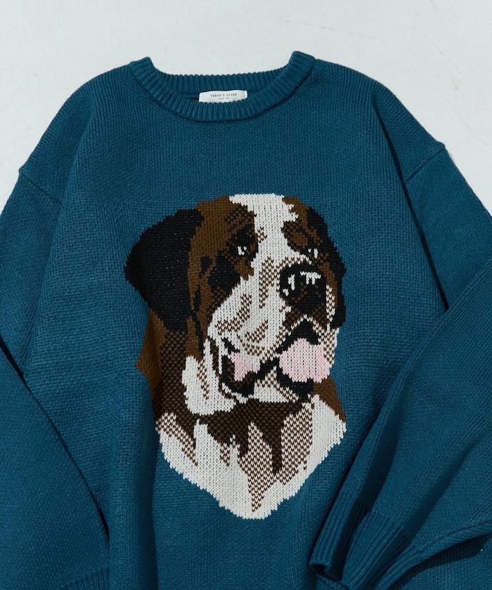 セントバーナード dog ジャガード ビッグ ニット プルオーバー【限定展開】