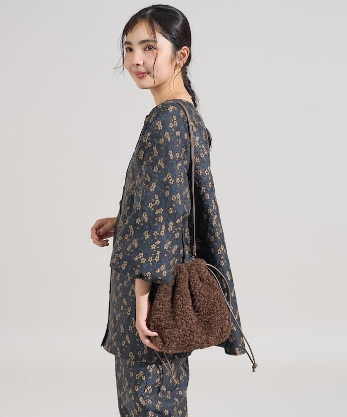 2WAY仿皮草束口包