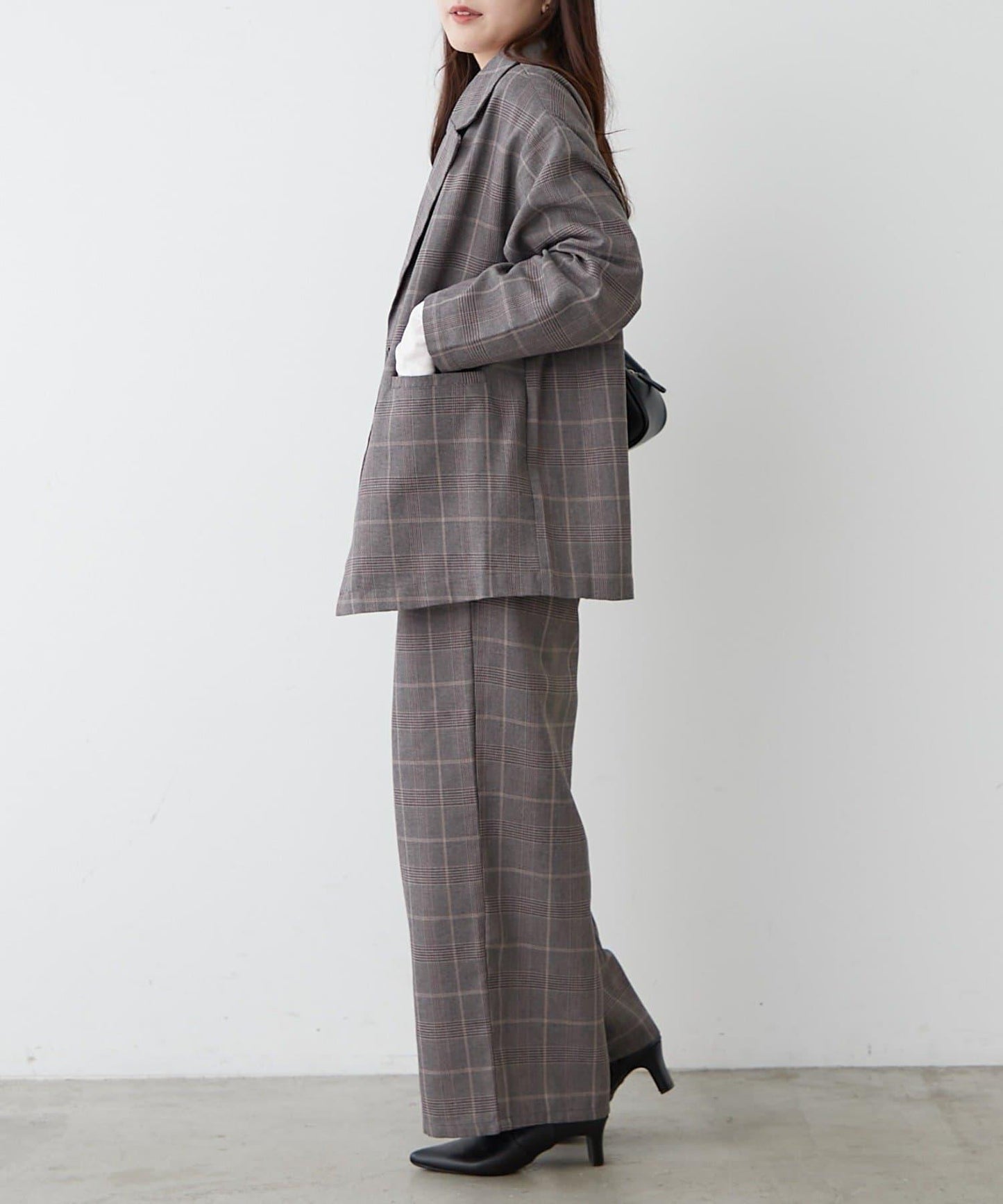 【2件套裝】西裝外套+寬腿褲