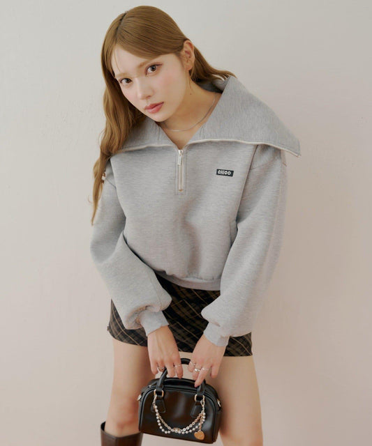 半拉鍊寬鬆衛衣