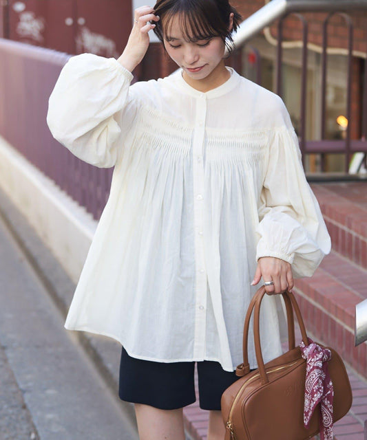 【GEVACO】褶皺裝飾襯衫